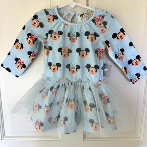 NWT Monica and Andy Minnie Mickey Long Sleeve Little Belle Tulle Dress Disney